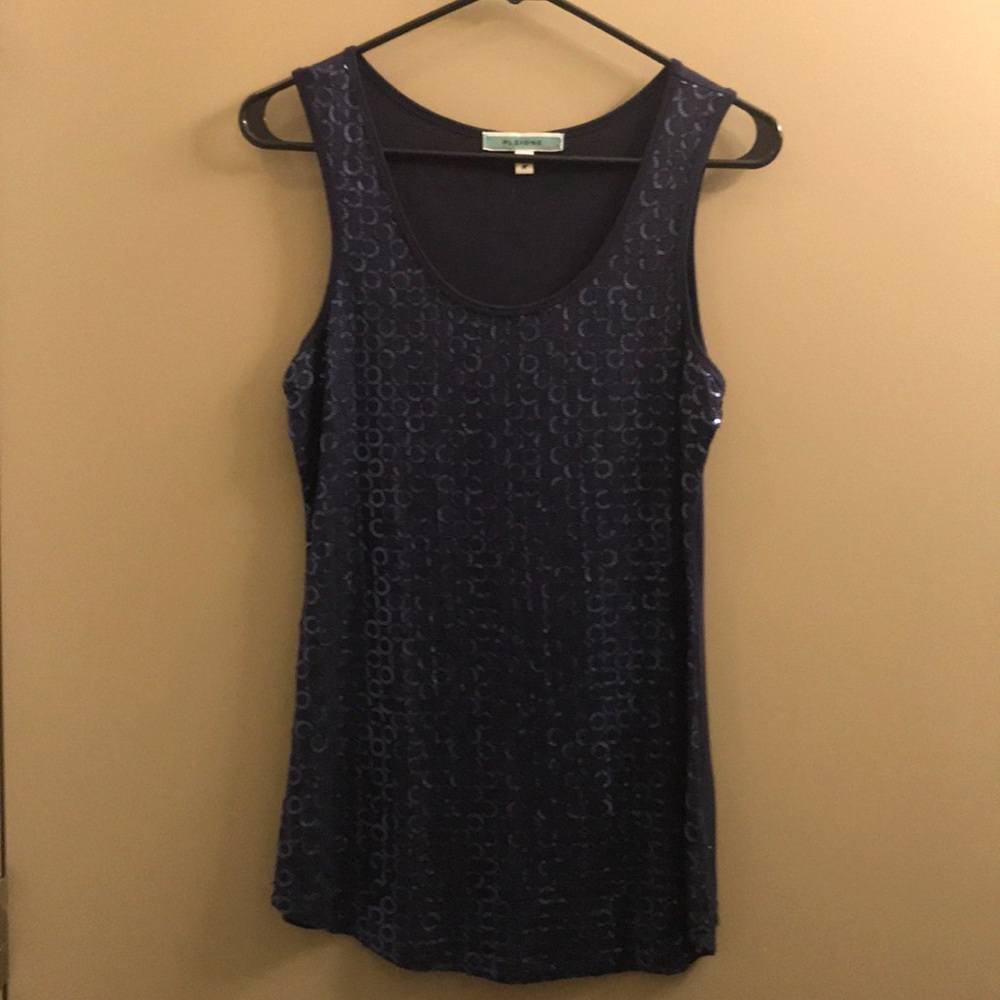 Navy sequined top